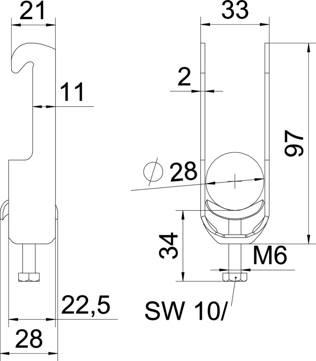 Bügelschelle BS-W1-M-28 A2