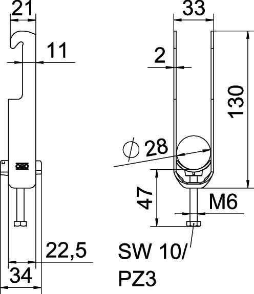 Bügelschelle BS-W2-K-28 FT