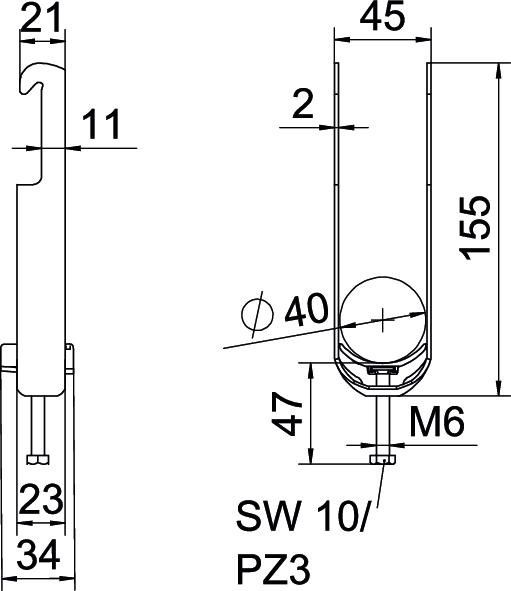 Bügelschelle BS-W2-K-40 FT