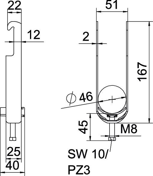 Bügelschelle BS-W2-K-46 FT