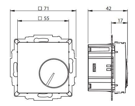 UP-Raumregler 5-30C AC230V UTE 1015-RAL1013-M55