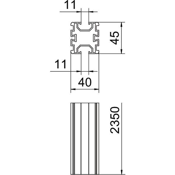 Trägerprofil TP 45 2350 ALU