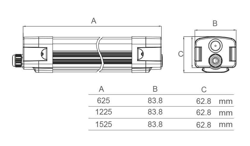 LED- Feuchtraumleuchte LUPO1200-32/64-CCT-O