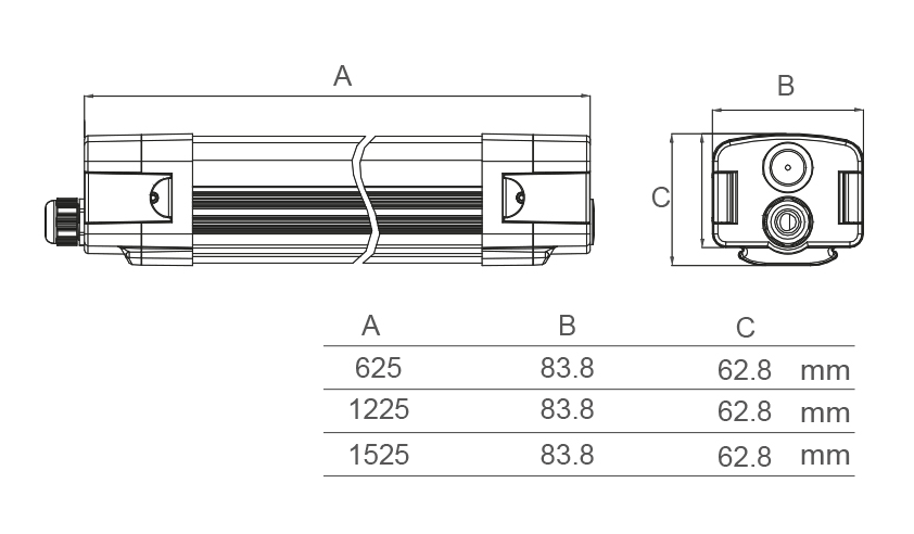 LED- Feuchtraumleuchte LUPO1200-32/64-CCT-O