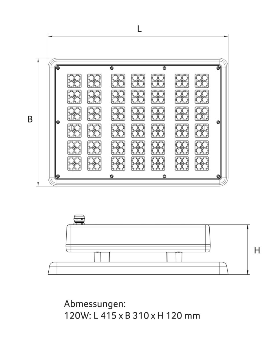 LED-Flächenstrahler QUADRO-120-840-V80CG