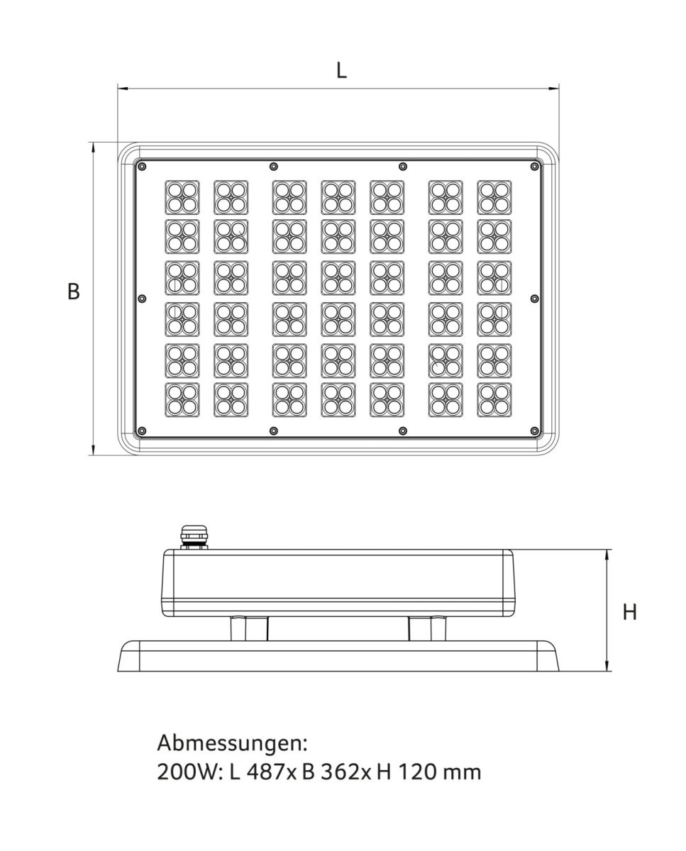 LED-Flächenstrahler QUADRO200-840-V110CG