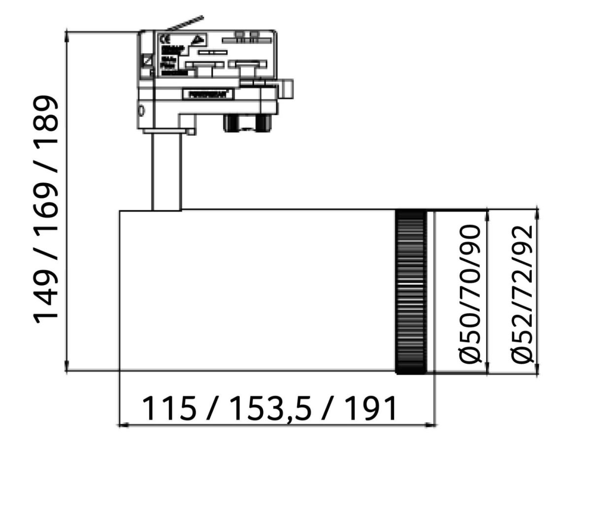 LED-Schienenstrahler DLZO-30-940-W