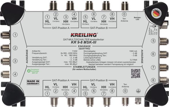 Multischalter kaskadierbar KR 9-8 MSK-III