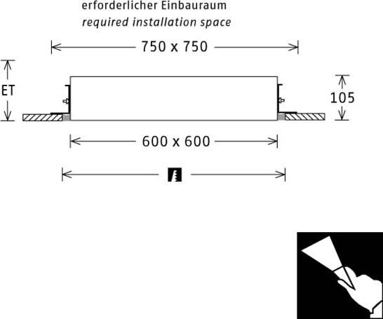 LED-Einbauleuchte PLL 55.600.30.2/DALI