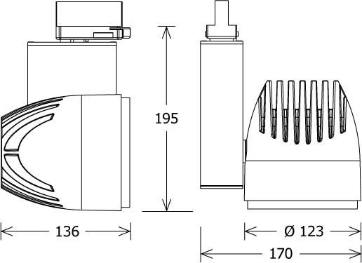 LED-Stromschienenstrahler BIXXL 204.40.15.2 ws