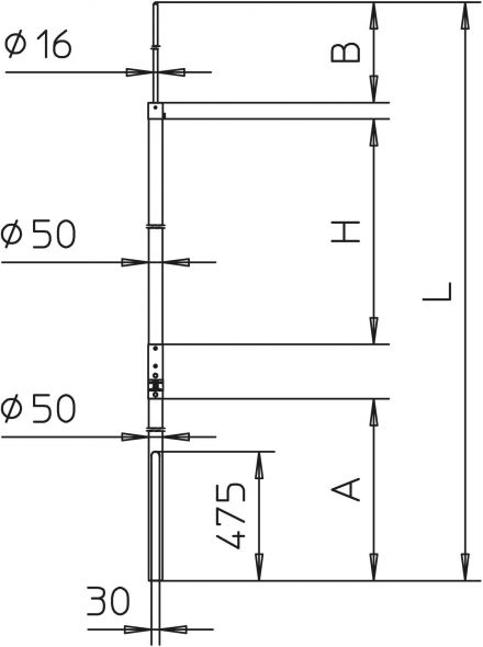 Isoliert.Fangmast +Auslass isFang IN-A L8