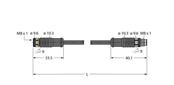 Aktuator- u. Sensorleitung PKGS3M-1-PSGS3M/TEL