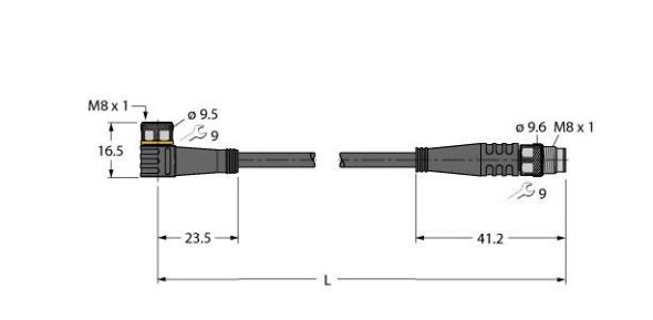 Aktuator- u. Sensorleitung PKW4M-0.3-PSG4M/TXG