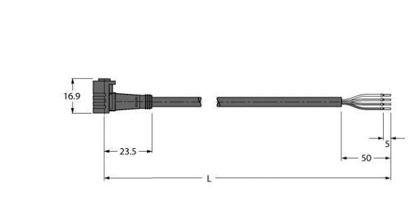 Aktuator- u. Sensorleitung PKW4Z-2/TEL