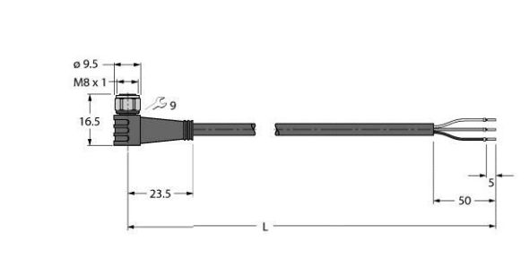 Aktuator- u. Sensorleitung PKWV3M-2/TFW