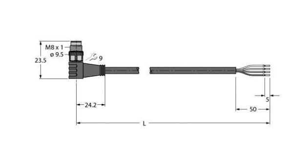 Aktuator- u. Sensorleitung PSW4M-5/TXL