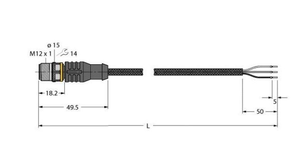 Aktuator- u. Sensorleitung RSC4T-10/TXL1001