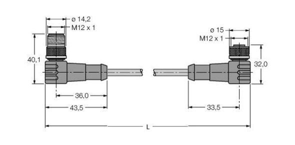 PROFIBUS-Leitung WSSW-WKSW451-1M