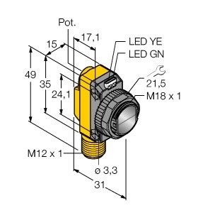 Reflexions-Lichttaster QS18VP6LDQ8