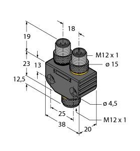 Zweifachverteiler VB2-FKM4.4-2FSM4