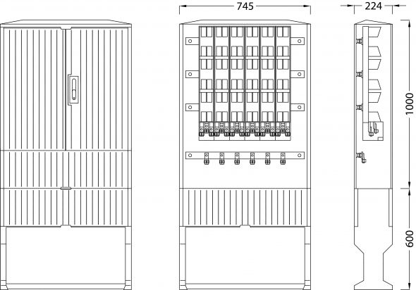 Kabelverteilerschrank IP44 B060fl Standard