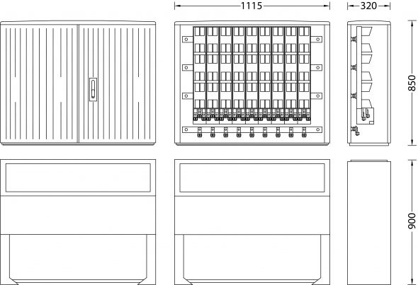 Kabelverteilerschrank IP44 B090 Standard