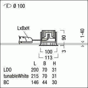 LED-Einbauleuchte P-EVO R100 #60818967