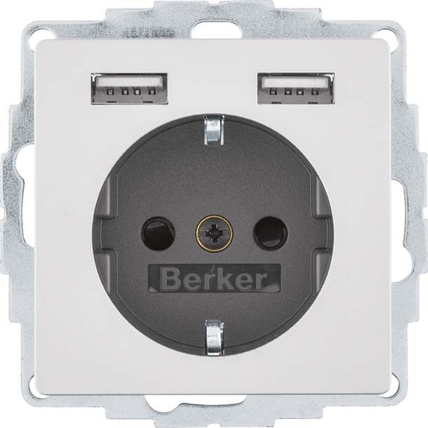 SCHUKO/USB-Steckdose 48036084 alu samt lackiert