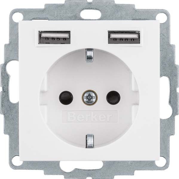 SCHUKO/USB-Steckdose 48036089 polarweiß samt