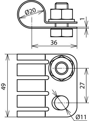 PA-Anschlusselement PAE 20 23 AB11 V2A