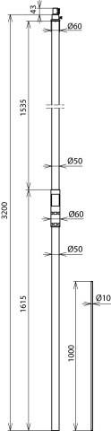 Stützrohr SR D50 3200 F#105314