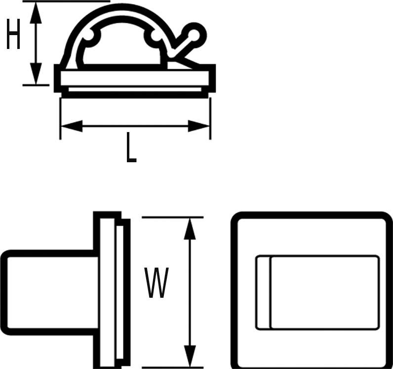 Klebesockel RB5 PA66 BK 50