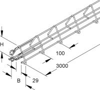 Gitterrinne V-förmig MTCT 100 V