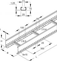 Kabelleiter, 100x300x3000 KL 100.303/3 F