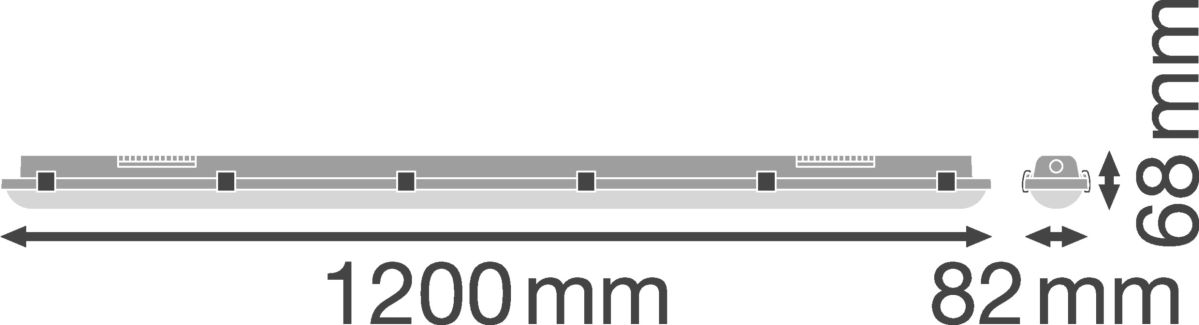 Feuchtraumleuchte DP120018W865IP65GY