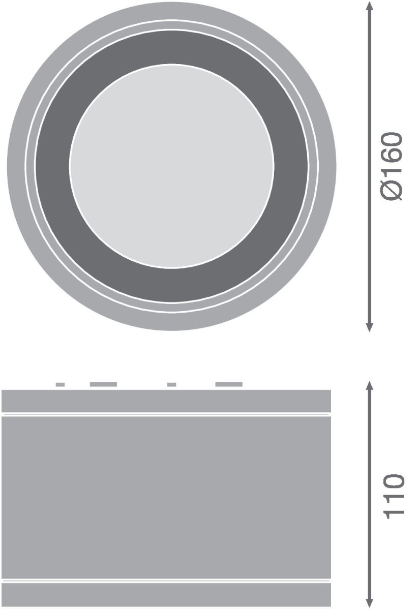 LED-Aufbaudownlight IP65 DLSU.DN160P3083036DB