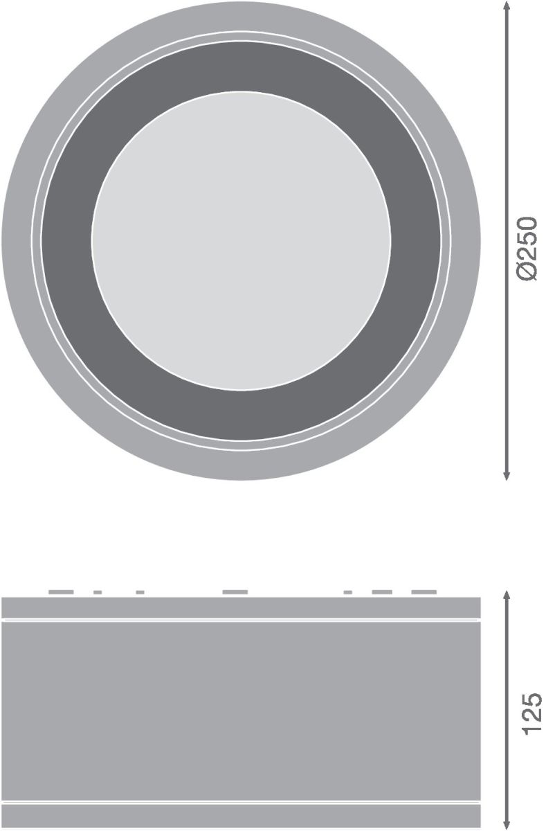 LED-Aufbaudownlight IP65 DLSU.DN250P4583036DB