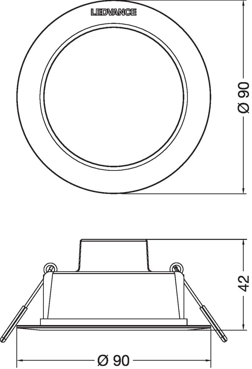 LED-Downlight IP44 DLIP44DN904W830WT