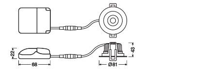 LED-Einbaustrahler SPADJP8W927PSDIP20BK