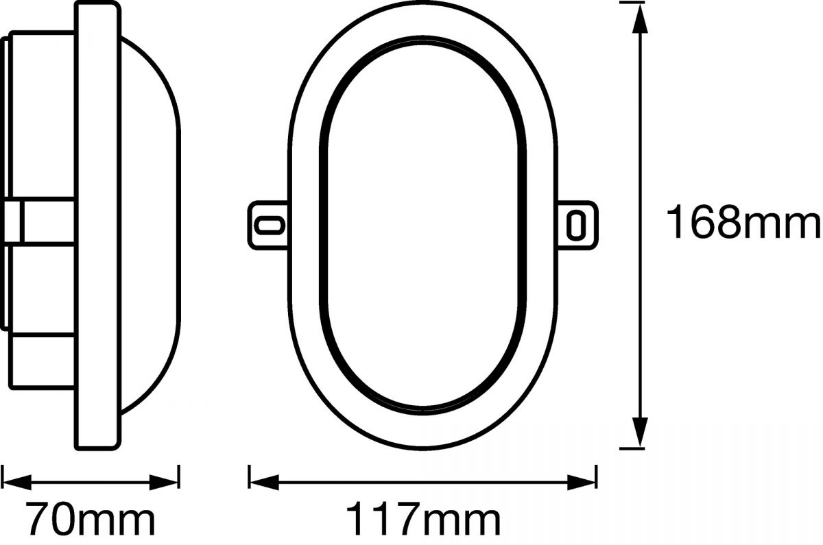 LED-Wand-/Deckenleuchte LEDBULKHEAD6W840BK