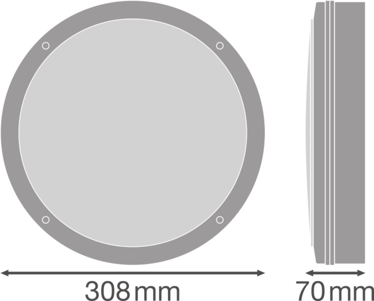 LED-Wand-/Deckenleuchte SFBLKH30015W/4000KWT