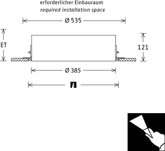 LED-Einbauleuchte PLL 25.385.40.1/DALI