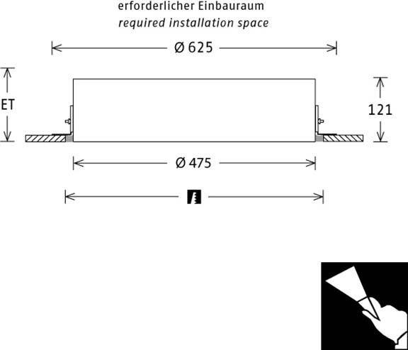 LED-Einbauleuchte PLL 25.475.40.2/DALI