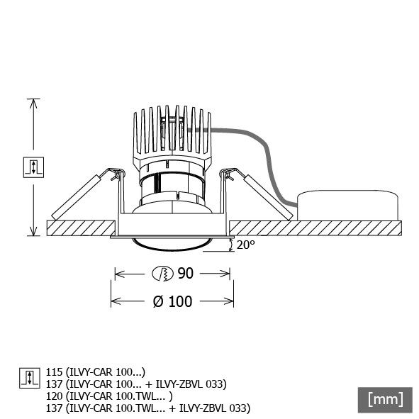 LED-Einbaustrahler ILVY-CAR100 #655080