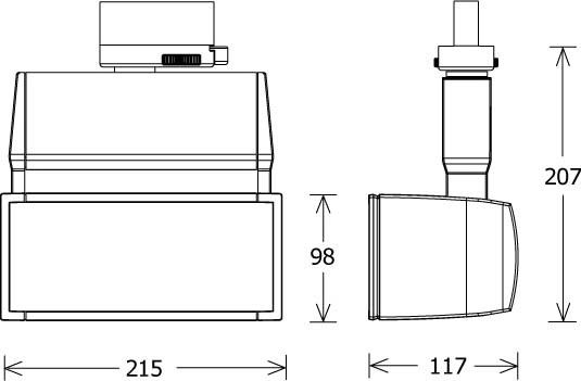 LED-Stromschienenstrahler EL 303.2/B si