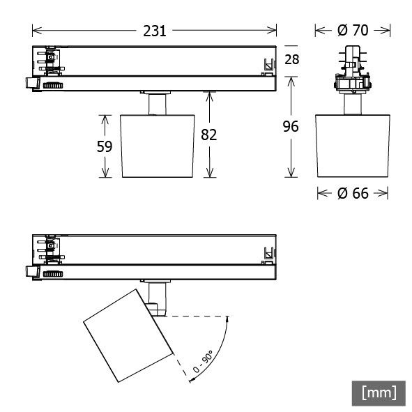 LED-Stromschienenstrahler ORYOT101.927.15CASsi