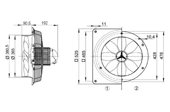 Axial-Wandventilator DZQ 35/2 B