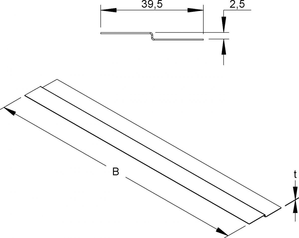 Deckelstoßleiste Z-Form DSLZ 2.5/600 S