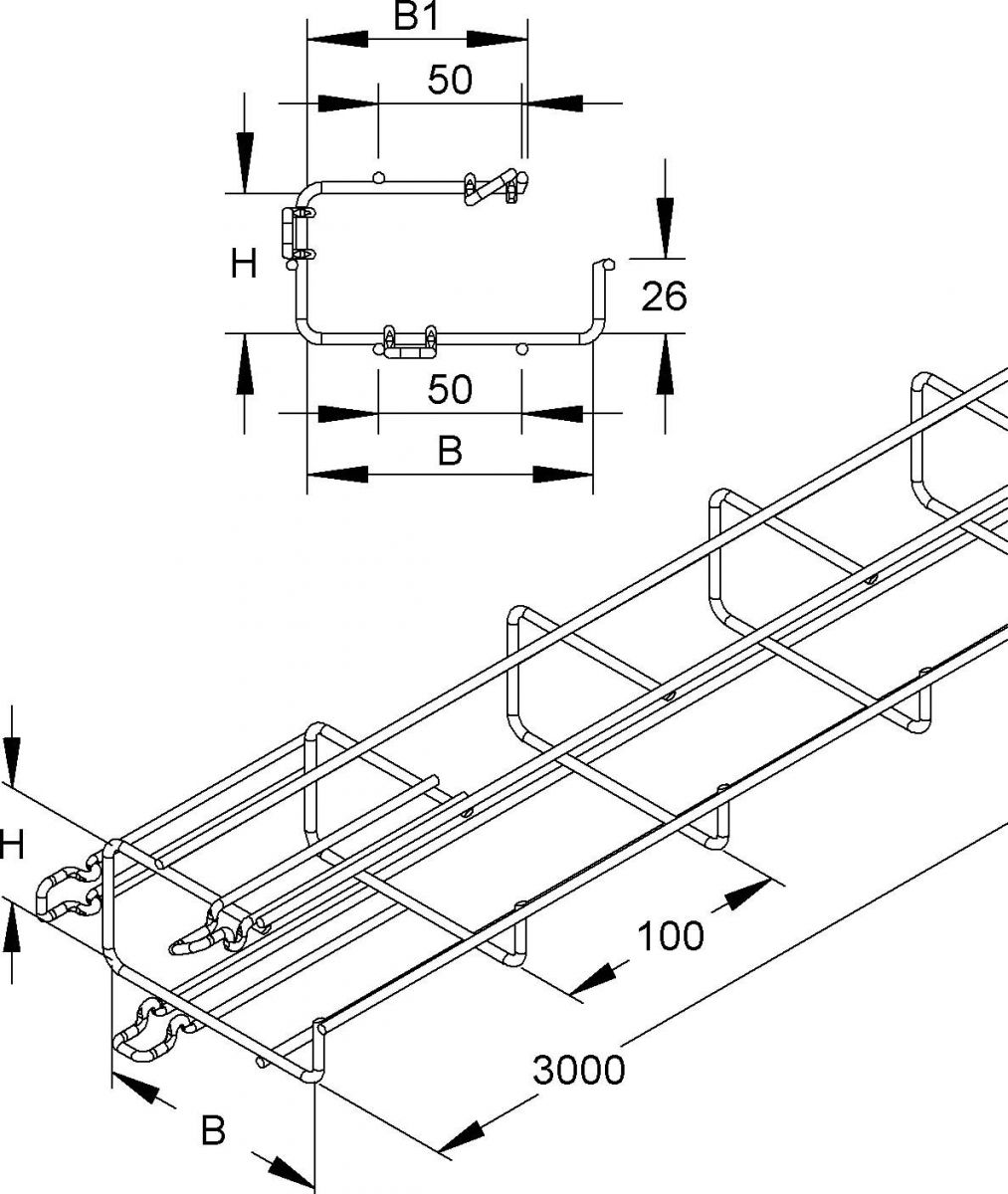 Gitterrinne G-förmig MTCG 50.100 V