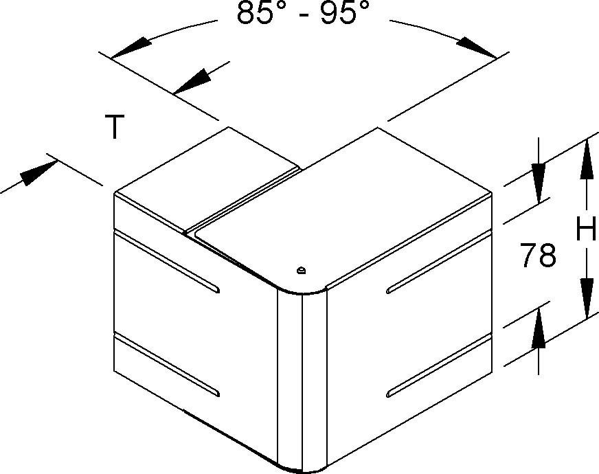 GK-Außeneck 90Gr. GKAV 220-78T100 R